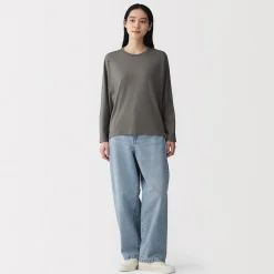 Discount Muji T-shirt à manches longues chauve-souris en jersey lyocell pour femme