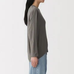 Discount Muji T-shirt à manches longues chauve-souris en jersey lyocell pour femme