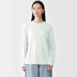 Clearance Muji T-shirt à manches longues en jersey torsadé pour femme