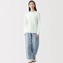Clearance Muji T-shirt à manches longues en jersey torsadé pour femme