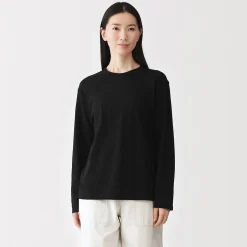 Clearance Muji T-shirt à manches longues en jersey torsadé pour femme