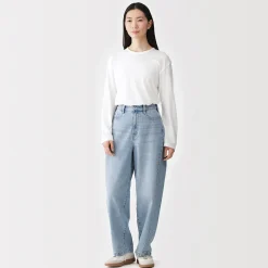 Clearance Muji T-shirt à manches longues en jersey torsadé pour femme