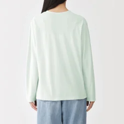 Clearance Muji T-shirt à manches longues en jersey torsadé pour femme