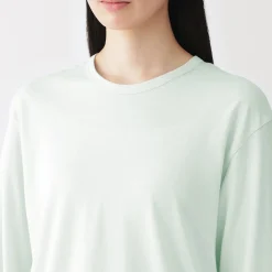 Clearance Muji T-shirt à manches longues en jersey torsadé pour femme