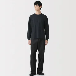 Clearance Muji T‐shirt à manches longues en tricot traditionnel pour homme
