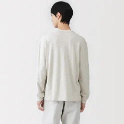 Clearance Muji T‐shirt à manches longues en tricot traditionnel pour homme