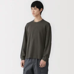 Clearance Muji T‐shirt à manches longues en tricot traditionnel pour homme