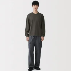 Clearance Muji T‐shirt à manches longues en tricot traditionnel pour homme