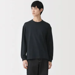 Clearance Muji T‐shirt à manches longues en tricot traditionnel pour homme