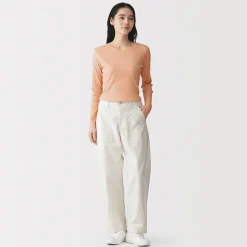 Sale Muji T‐shirt à manches longues en mélange de Lyocell côtelé pour femme