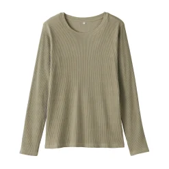 Sale Muji T‐shirt à manches longues en mélange de Lyocell côtelé pour femme