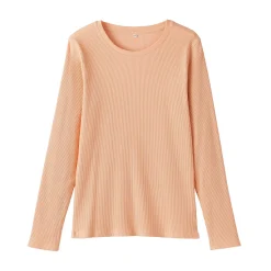 Sale Muji T‐shirt à manches longues en mélange de Lyocell côtelé pour femme