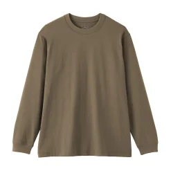 Hot Muji T‐shirt à manches longues en coton épais pour homme