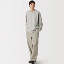 Hot Muji T‐shirt à manches longues en coton épais pour homme