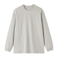 Hot Muji T‐shirt à manches longues en coton épais pour homme
