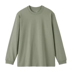 Hot Muji T‐shirt à manches longues en coton épais pour homme
