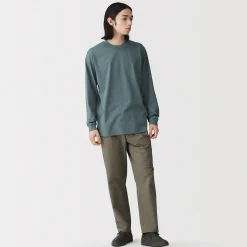 Hot Muji T‐shirt à manches longues en coton épais pour homme