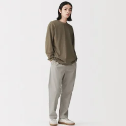 Hot Muji T‐shirt à manches longues en coton épais pour homme