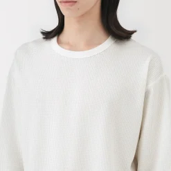 Hot Muji T‐shirt à manches longues gaufré Quick Dry pour homme