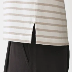 Outlet Muji T-shirt à manches mi-longues et col bateau en coton épais pour femme