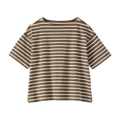 Outlet Muji T-shirt à manches mi-longues et col bateau en coton épais pour femme