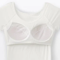 Muji T-shirt brassière lisse en mélange lyocell à mancherons pour femme