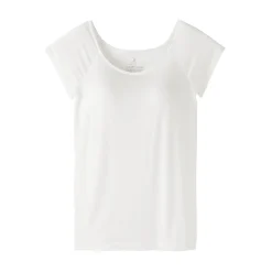 Muji T-shirt brassière lisse en mélange lyocell à mancherons pour femme