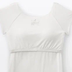 Muji T-shirt brassière lisse en mélange lyocell à mancherons pour femme