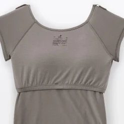 Muji T-shirt brassière lisse en mélange lyocell à mancherons pour femme