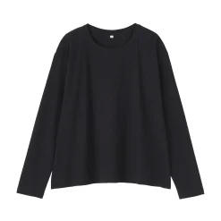 New Muji T-shirt décontracté à manches longues en jersey de coton pour femme
