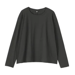 New Muji T-shirt décontracté à manches longues en jersey de coton pour femme