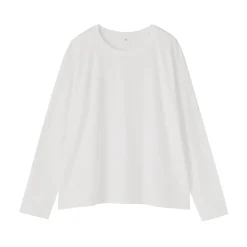 New Muji T-shirt décontracté à manches longues en jersey de coton pour femme