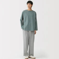 Online Muji T-shirt délavé à manches longues et à col bateau en coton épais pour homme