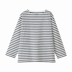 Online Muji T-shirt délavé à manches longues et à col bateau en coton épais pour homme