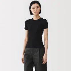 Muji T-shirt en coton biologique hautement torsadé pour femme