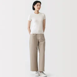 Muji T-shirt en coton biologique hautement torsadé pour femme