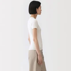 Muji T-shirt en coton biologique hautement torsadé pour femme