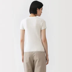 Muji T-shirt en coton biologique hautement torsadé pour femme