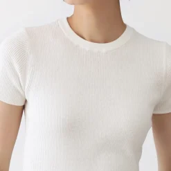 Muji T-shirt en coton biologique hautement torsadé pour femme