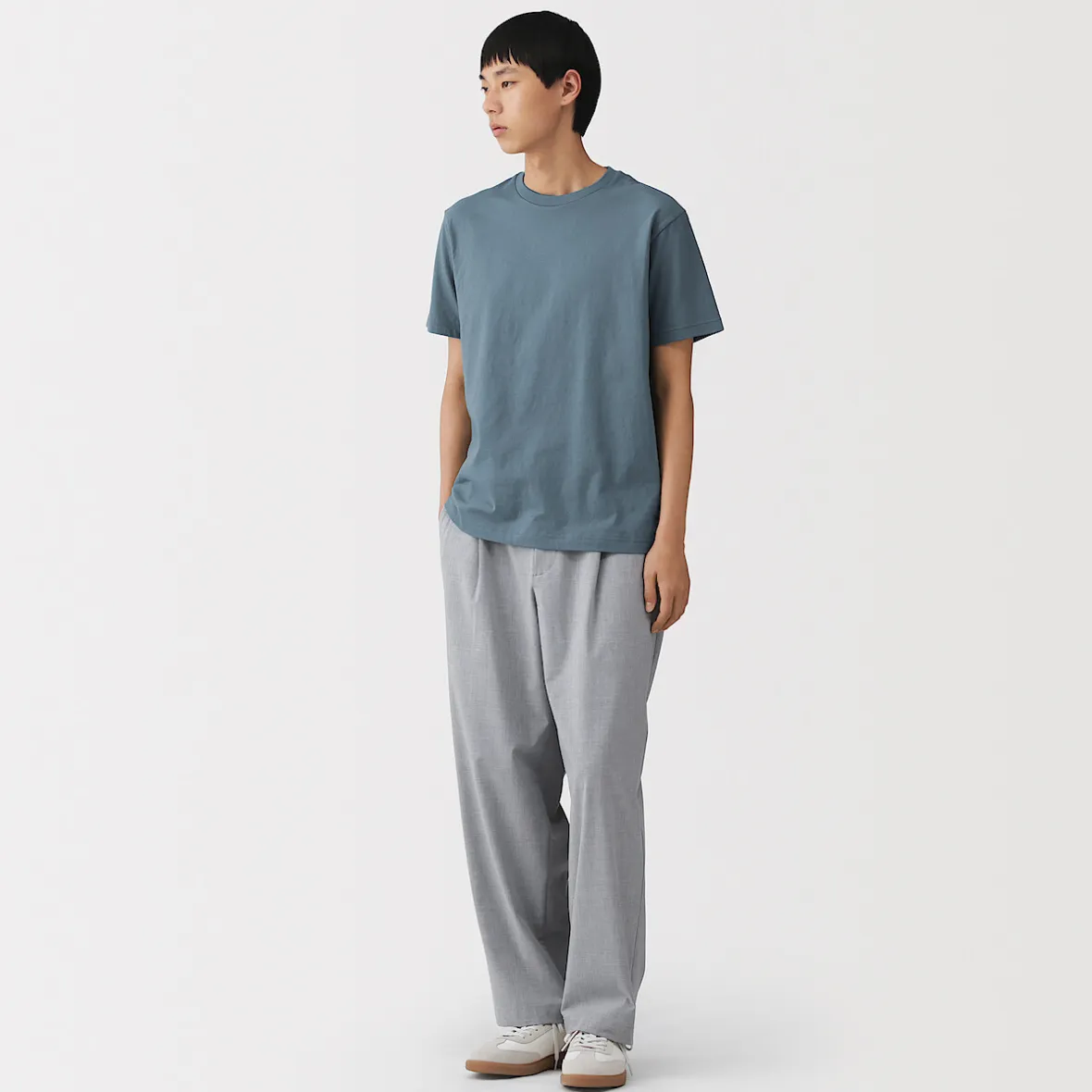 Online Muji T‐shirt en coton col rond manches courtes homme