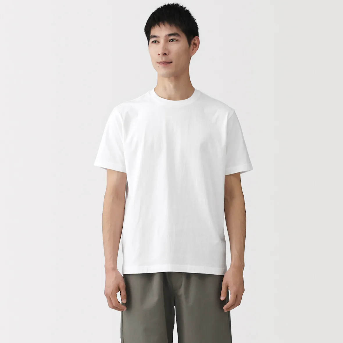 Online Muji T‐shirt en coton col rond manches courtes homme