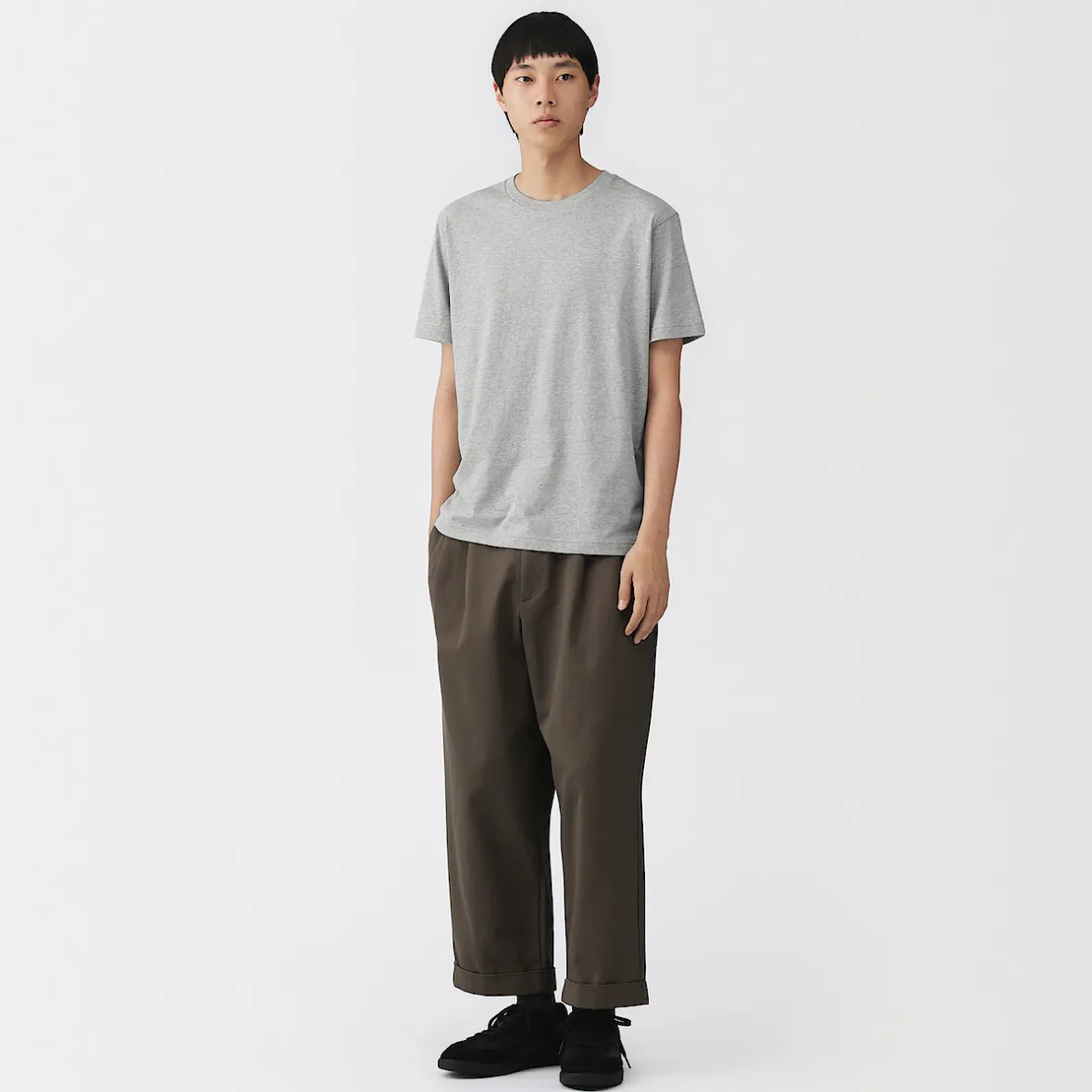 Online Muji T‐shirt en coton col rond manches courtes homme