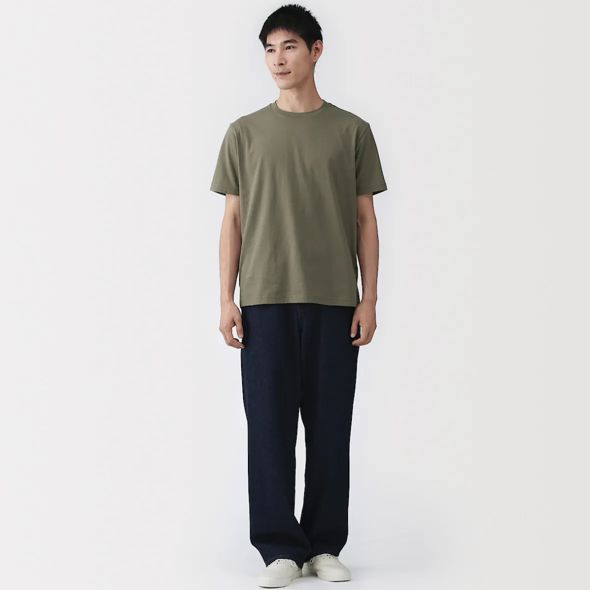 Online Muji T‐shirt en coton col rond manches courtes homme
