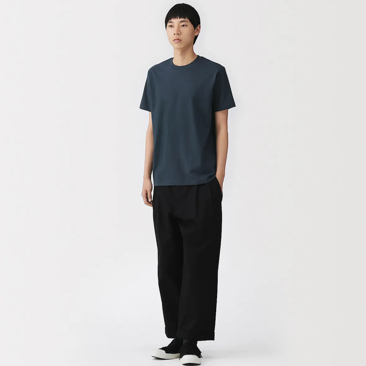 Online Muji T‐shirt en coton col rond manches courtes homme