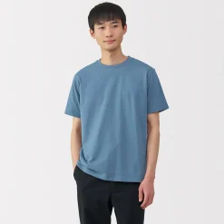Clearance Muji T‐shirt en coton col rond manches courtes homme