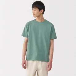 Clearance Muji T‐shirt en coton col rond manches courtes homme