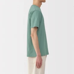 Clearance Muji T‐shirt en coton col rond manches courtes homme