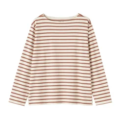 Muji T‐shirt en coton épais manches longues col bateau pour femme