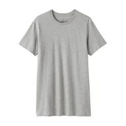 Clearance Muji T-shirt en coton recyclé sans coutures latérales à col rond - lot de 2, pour homme Gris Chiné