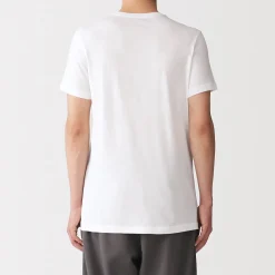 Clearance Muji T-shirt en coton recyclé sans coutures latérales à col rond - lot de 2, pour homme Gris Chiné